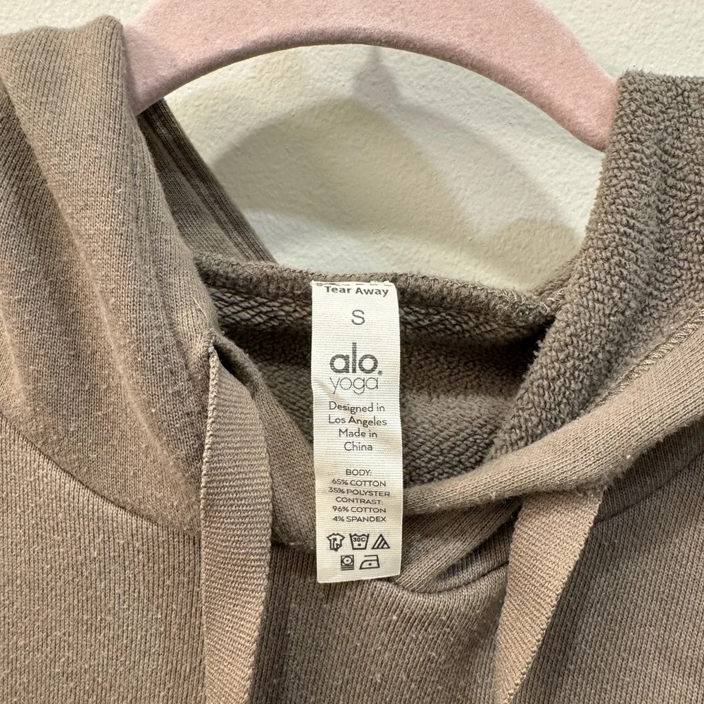 ALO Yoga Women’s Hooded Pullover - Taupe Brown - Small - Picture 2 of 5